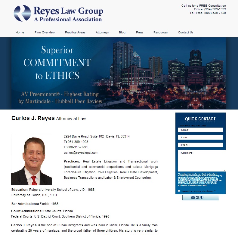 The Reyes Law Group Launches New site